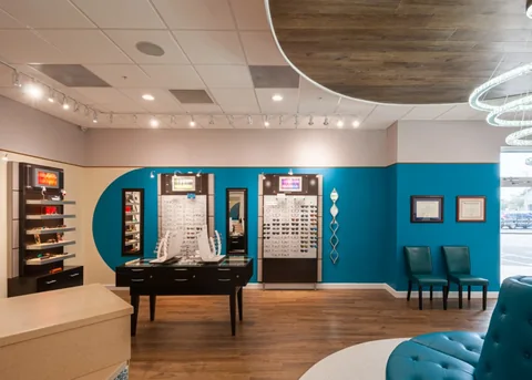 Commercial interior with lighting and building systems